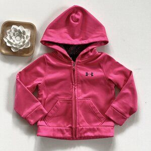Under Armour Pink Zip Up Hoodie Sweatshirt